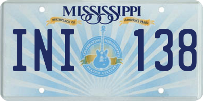 MS license plate INI138