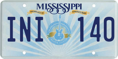 MS license plate INI140