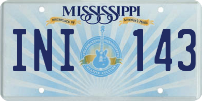MS license plate INI143