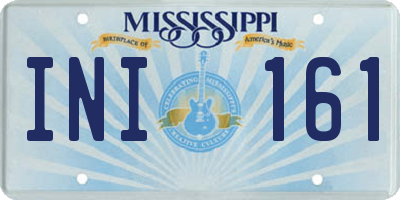 MS license plate INI161