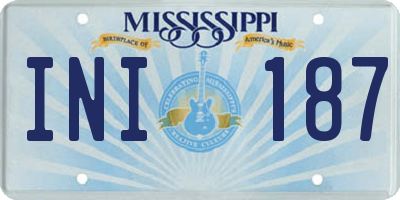 MS license plate INI187