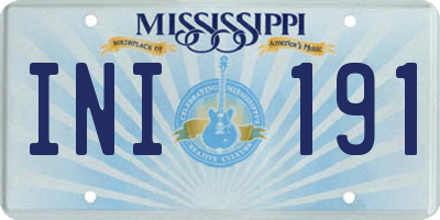 MS license plate INI191