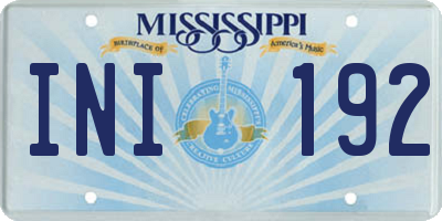 MS license plate INI192