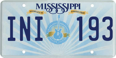 MS license plate INI193