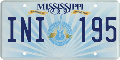 MS license plate INI195