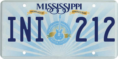 MS license plate INI212