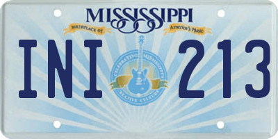 MS license plate INI213
