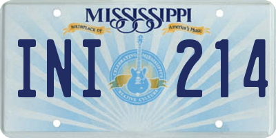 MS license plate INI214