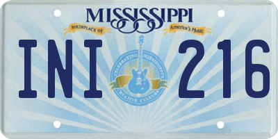 MS license plate INI216