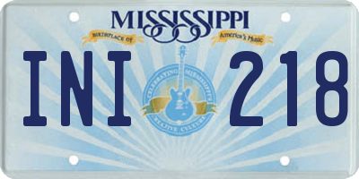 MS license plate INI218