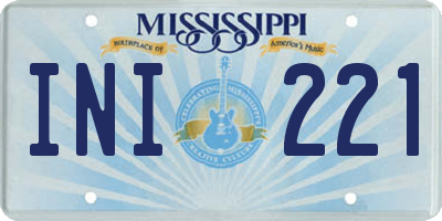 MS license plate INI221