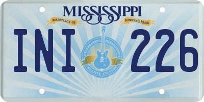 MS license plate INI226
