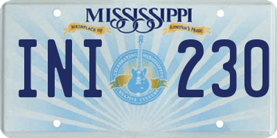 MS license plate INI230
