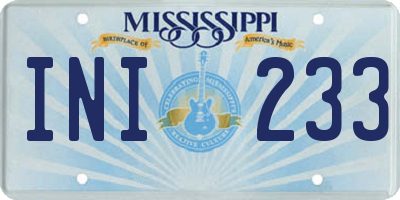MS license plate INI233