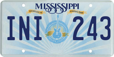 MS license plate INI243