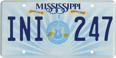 MS license plate INI247