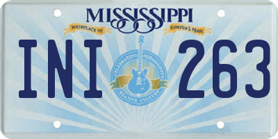 MS license plate INI263
