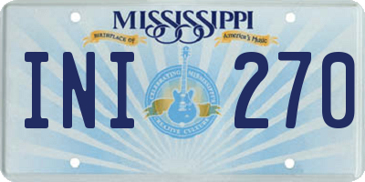 MS license plate INI270