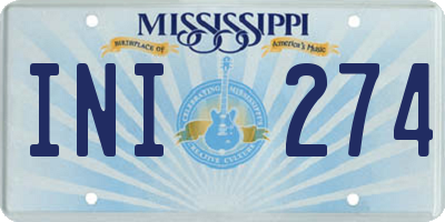 MS license plate INI274