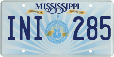 MS license plate INI285