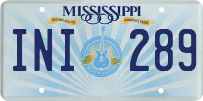 MS license plate INI289
