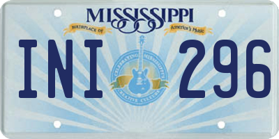 MS license plate INI296