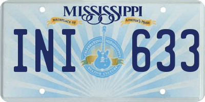 MS license plate INI633