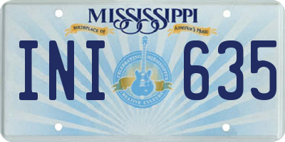 MS license plate INI635