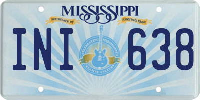 MS license plate INI638