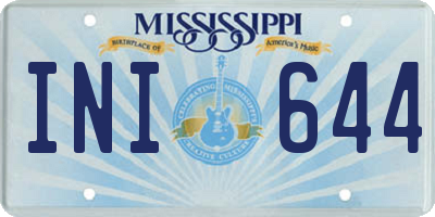 MS license plate INI644