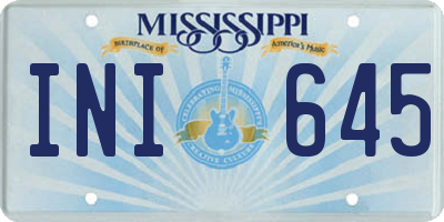 MS license plate INI645