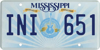 MS license plate INI651