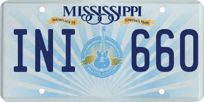 MS license plate INI660