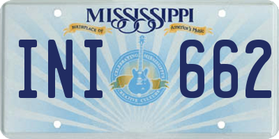 MS license plate INI662