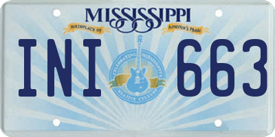 MS license plate INI663
