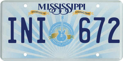 MS license plate INI672
