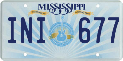 MS license plate INI677
