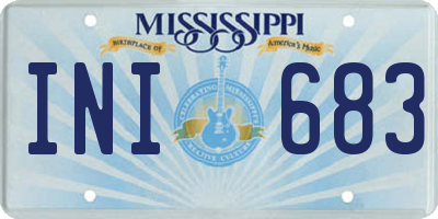 MS license plate INI683