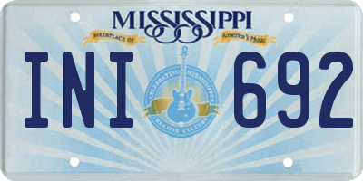 MS license plate INI692