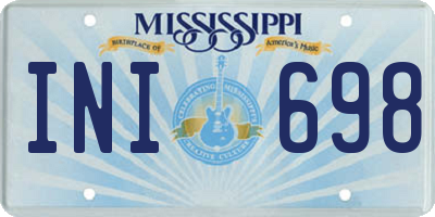 MS license plate INI698