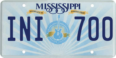 MS license plate INI700
