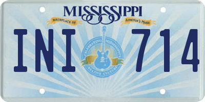 MS license plate INI714