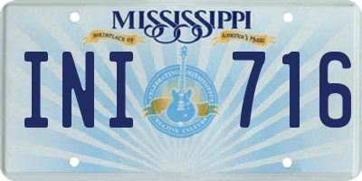 MS license plate INI716
