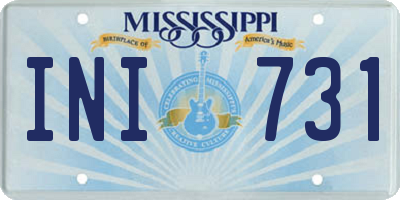 MS license plate INI731