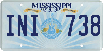 MS license plate INI738