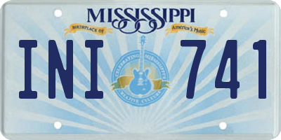 MS license plate INI741