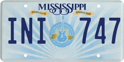 MS license plate INI747