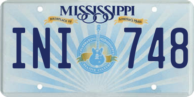MS license plate INI748