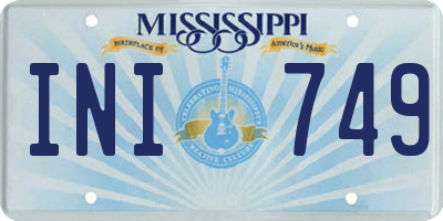 MS license plate INI749