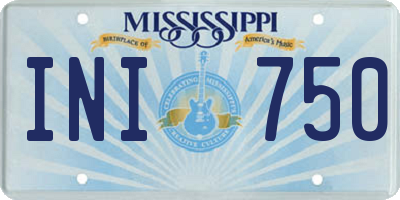 MS license plate INI750
